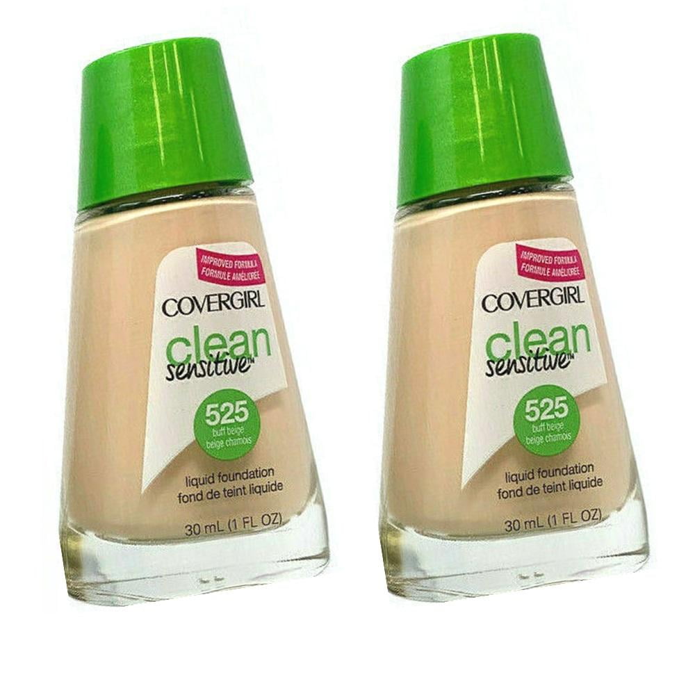 CoverGirl Clean Sensitive Liquid Foundation in Buff Beige 525, Pack of 2