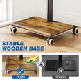 thumbnail image 5 of TAVR Furniture Mobile Swivel TV Stand for 32-60 inch TVs, Height Adjustable Rolling TV Cart with Wheels, Tiger Wood, 5 of 8