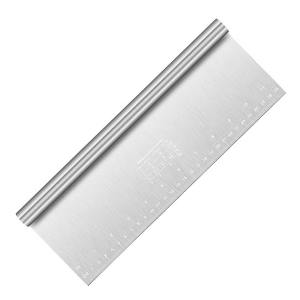 Raspador cortador de masa resistente, raspador de cocina de acero inoxidable para hornear, agarre ergonómico, fácil de limpiar, herramienta multitarea versátil para cocina casera, parrilla en el