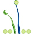 thumbnail image 1 of Juego de 2 lanzadores, 5 pelotas de tenis incluidas, para perros, verde-azul, 50 cm, 1 of 5
