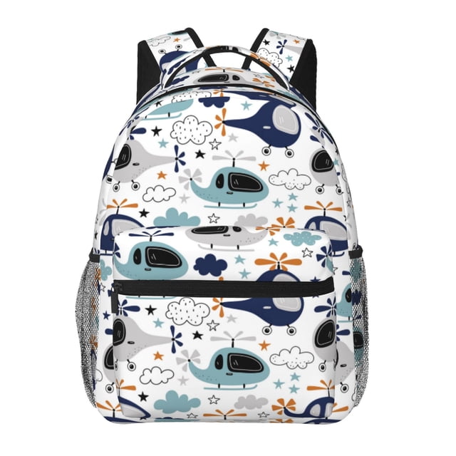 Fotbe Cartoon Helicopters Mochila Casual con Estampado para Escuela, Viajes y Actividades al Aire Libre - Duradera, Ligera y Cómoda