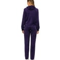 thumbnail image 3 of Juniors Velour 2 Pieces Full-Zip Hoodies Sweatshirt and Pants Super Soft Yoga Running Sport Jacket & Jogger Pants  Velour Tracksuit Set, 3 of 8