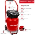 thumbnail image 2 of Craftsman 1000982 10 gal Vertical Portable 150 PSI Air Compressor Tank - 1.8 HP, 2 of 8