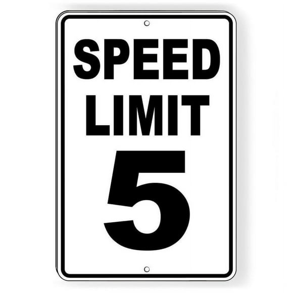 Size: 16" x 12" - Speed Limit 5 Mph Metal Sign