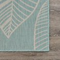 thumbnail image 2 of 8â€™ x 10â€™ Teal Leaves Indoor Outdoor Area Rug, 2 of 6