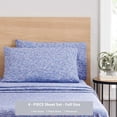 thumbnail image 4 of Mainstays 100% Cotton Extra Soft Jersey Bed Sheet Set, Full, Purple Crackle, 4 Pieces, 4 of 8
