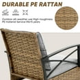 thumbnail image 4 of Indoor Rocking Chair with Table, Seizeen Modern Grand Rattan Rocker Chairs, Cushiones Recliner Chair for Living Room, Bedroom, Study Room, Gray, 4 of 9