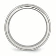 thumbnail image 2 of Stainless Steel Ridged Edge 8mm Brushed and Polished Band Ring 13 Size, 2 of 5