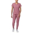 thumbnail image 1 of Adar Pro Heather Modern Athletic Scrub Set For Women - Modern V-Neck Scrub Top & Yoga Jogger Scrub Pants, 1 of 7