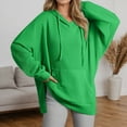 thumbnail image 2 of Womens Long Sleeve Tops Women's Solid Color Sweatshirt A Fashionable And Casual Solid Color Hooded Top With A Short Front And Long Back, 2 of 5