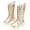 Yellow, variant on PU Leather Lace Up Knee High Boots for Girls Side Zipper Fashion Shiny Metallic Punk Boots