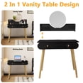 thumbnail image 3 of ANJORALA 2 Drawers Vanity Table Set Modern Vanity Desk with Mirror Dressing Table with 2 Shelves, Black, 3 of 10