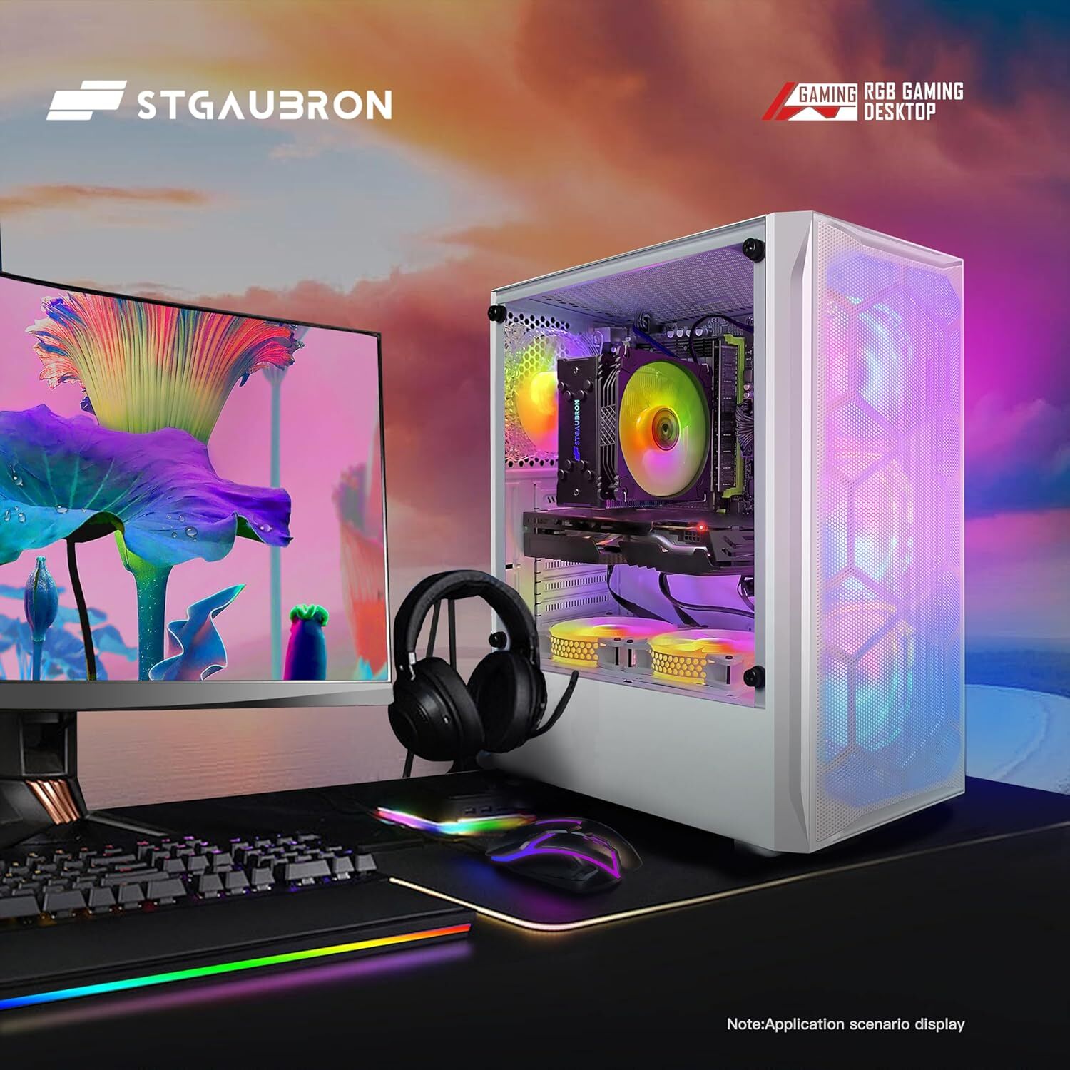 STGAubron Gaming Desktop PC, Radeon RX 590 8G GDDR5, Intel