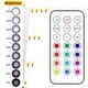 thumbnail image 3 of Paquete de 12 luces LED RGB de 16 colores regulables al tacto para gabinete, luz nocturna, iluminación para gabinete, luces debajo de la unidad (funciona con baterías), con control remoto, 3 of 5