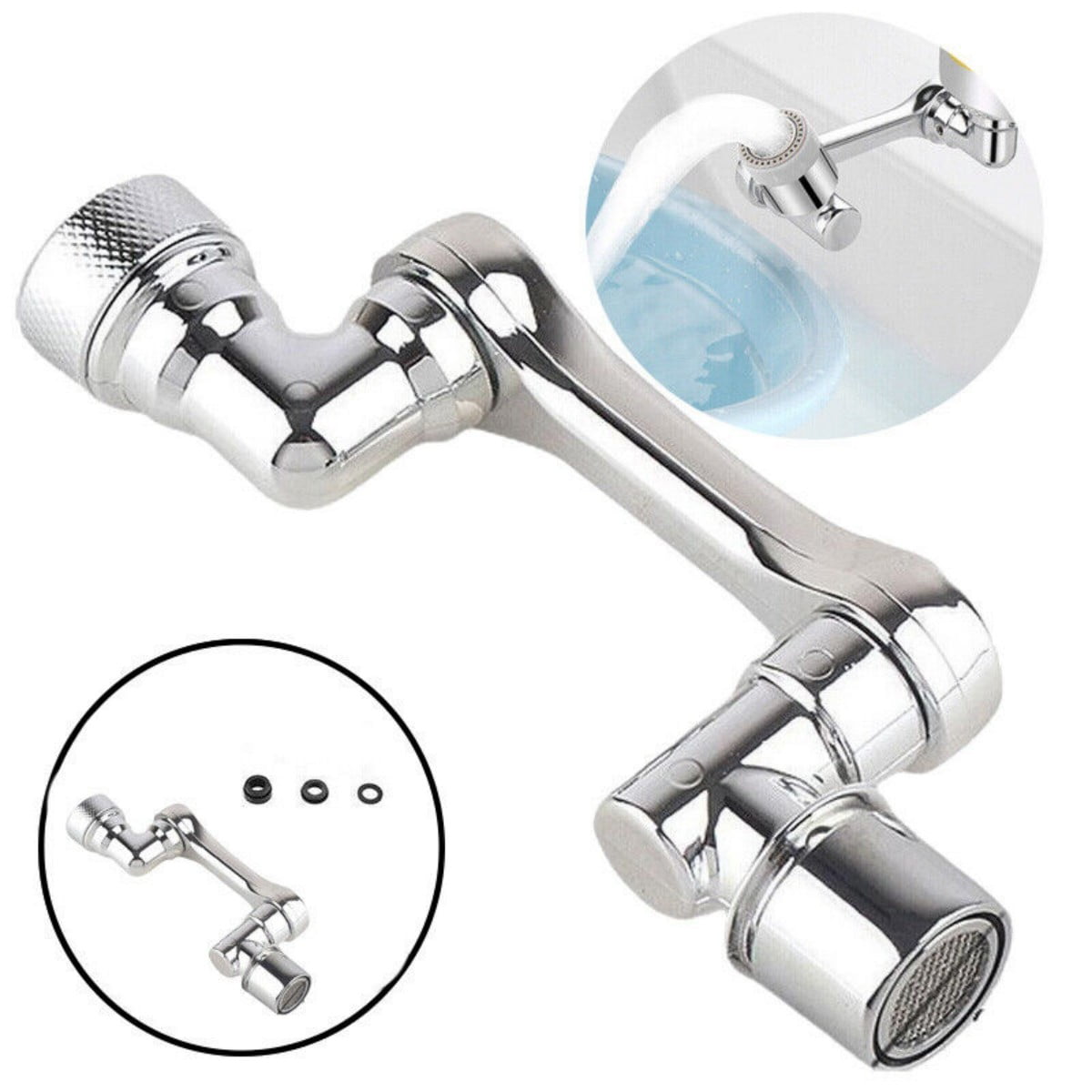 1080° Rotating Faucet Aerator Extender, Universal Splash Filter Kitchen