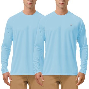 Mens UPF 50  UV Sun Protection Shirts Outdoor Long Sleeve SPF Rash Guard for Fishing Hiking Swimming Running
