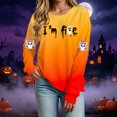 thumbnail image 6 of Duqingm Halloween Shirts for Women Long Sleeve Crewneck Casual Dressy Tops Funny Graphic Halloween Costumes Fall Fashion Outfits,S, 6 of 7