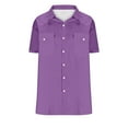 thumbnail image 4 of FRSASU Western Cowboy Shirts for Men Pearl Snap Button Down Cotton Work T-Shirt Men's Casual Shirt Jacket with Two Pockets Purple, 4 of 6
