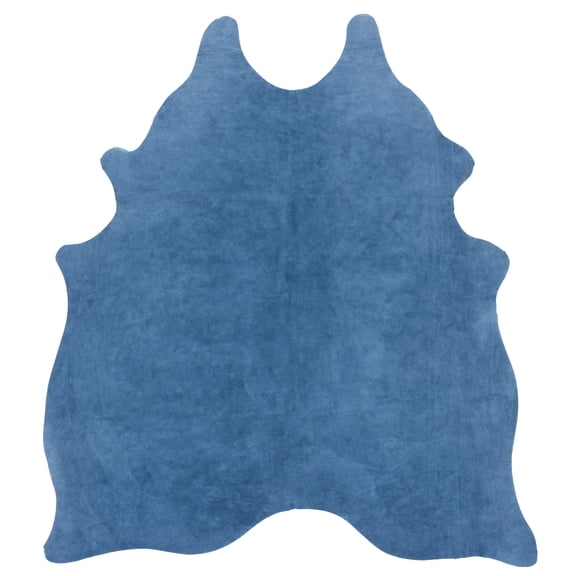 SAFAVIEH Suede Cowhide Einri Solid Area Rug, Blue, 5' x 7'