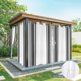 thumbnail image 6 of Black Striped Outdoor Curtains for Patio Waterproof,Windproof Privacy Curtains with Weighted Bottom,Modern White Striped Abstract Art Aesthetics Outside Drapes for Picnic Garage Yard 54"x95" 2 Panel, 6 of 8