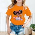 thumbnail image 2 of Curuila Kid Girls Tops Cartoon Print Crew Neck Short Sleeve Tee Summer Casual Loose T Shirt Orange Size 4-6 Years, 2 of 4
