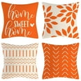 thumbnail image 1 of Fundas de Almohada Naranja 18X18 Juego 4 Decorativas para el Hogar Sofá Exteriores, 1 of 5