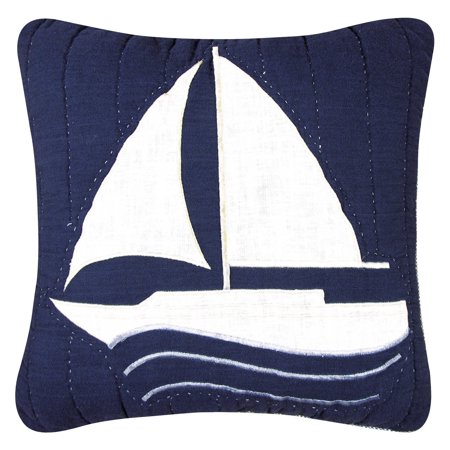 UPC 008246242635 product image for C and F Enterprises Nantucket Dream 14 x 14 in. Patchwork Ship Pillow | upcitemdb.com