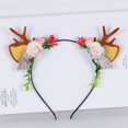 thumbnail image 2 of Diadema navideña con astas de flores, diadema con cuernos de animales y alces, 2 of 3