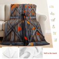 thumbnail image 5 of Fall Leaves Blanket Soft Cozy Warm Twin Blanket for Bed, Plush Fuzzy Flannel Fleece Blankets for Sofa, Autumn Maple Rustic Wooden Barn Door Throw Blankets for Couch, Gifts for Men, 60"x80", 5 of 9