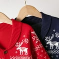 thumbnail image 5 of GYRATEDREAM Toddler Girls Boys Christmas Cardigan Sweater Baby Long Sleeve Button-down Reindeer Print Pullover Tops Kids Crewneck Soft Warm Coat Children Winter Clothes for 3-7 Years, 5 of 6