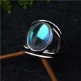 thumbnail image 4 of Sonducket Exquisito anillo vintage de piedra lunar estilo retro joyería unisex anillo de piedra lunar regalos para mujer y hombre negro 7 Type3 NO3, 4 of 6