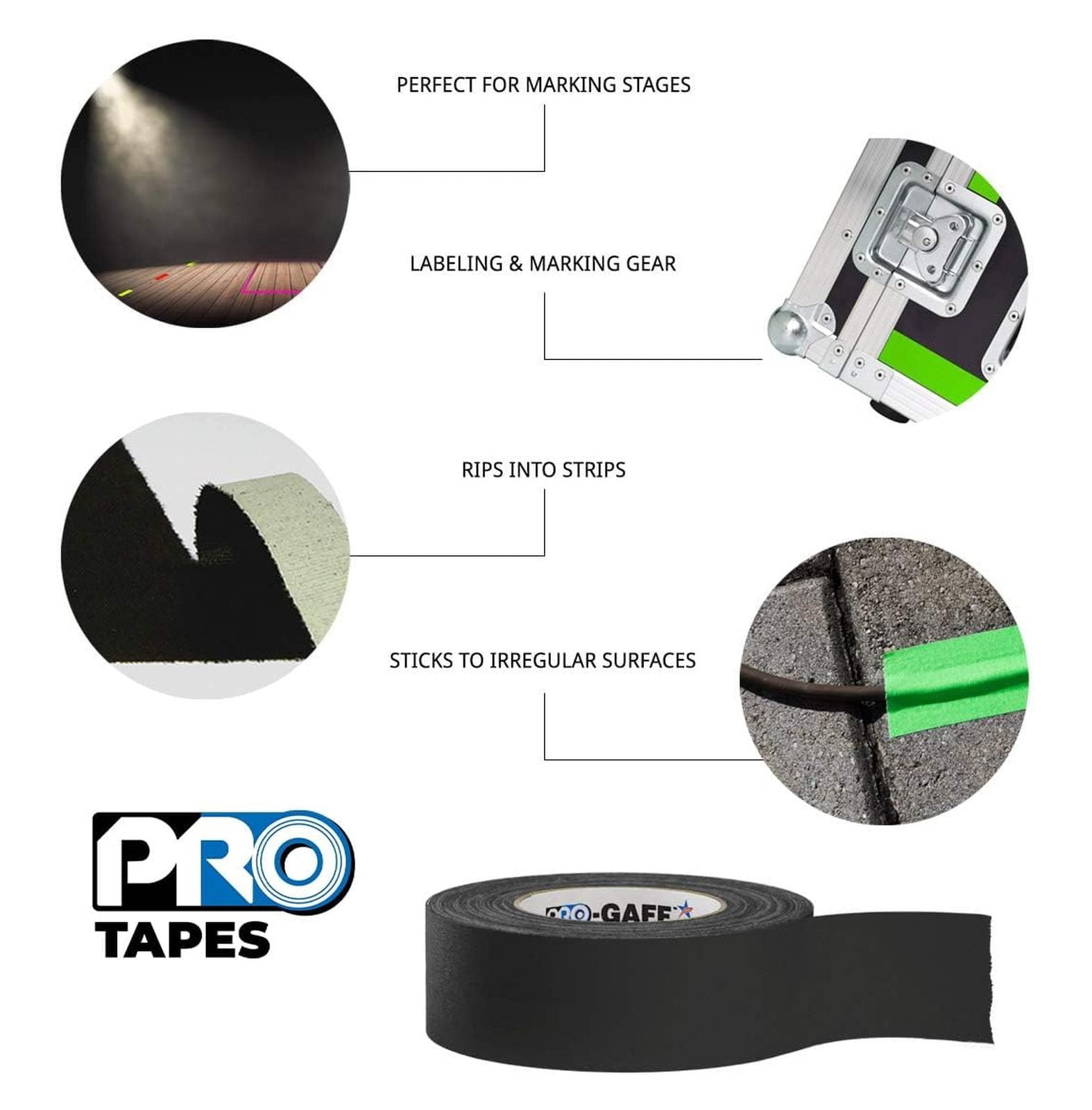 Tapes Gaff Premium Matte Cloth Gaffer's Tape With Rubber Adhesive, 11 mils Thick, 55 yds Length, 2" Width, Brown (Pack of 1)