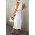 thumbnail image 3 of Vestido Maxi de Satén sin Mangas con Cuello Simulado Blanco Talla S PRETTYGARDEN, 3 of 8
