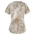 thumbnail image 7 of EHTMSAK Scrubs Tops for Women 4xi Floral with Pocket Nurse Working Uniforms Printed V Neck Short Sleeve Medical Scrub Shirts Beige XL, 7 of 7