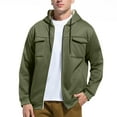 thumbnail image 4 of WMTBSRSW Mens Fleece Lined Cargo Hoodies Warm Long Sleeve Sherpa Cardigan Jackets Winte Warm Casual Drawstring Sweatshirts with Hood, 4 of 6