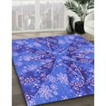 thumbnail image 3 of Ahgly Company Machine Washable Indoor Rectangle Transitional Sky Blue Area Rugs, 6' x 9', 3 of 7
