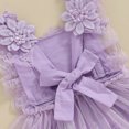 thumbnail image 5 of Baby Girl Summer Outfits Fly Sleeve Ruffle Romper Dress Floral Lace Square Neck Smocked Tulle Skirt Bodysuit +Headband Set, 5 of 7