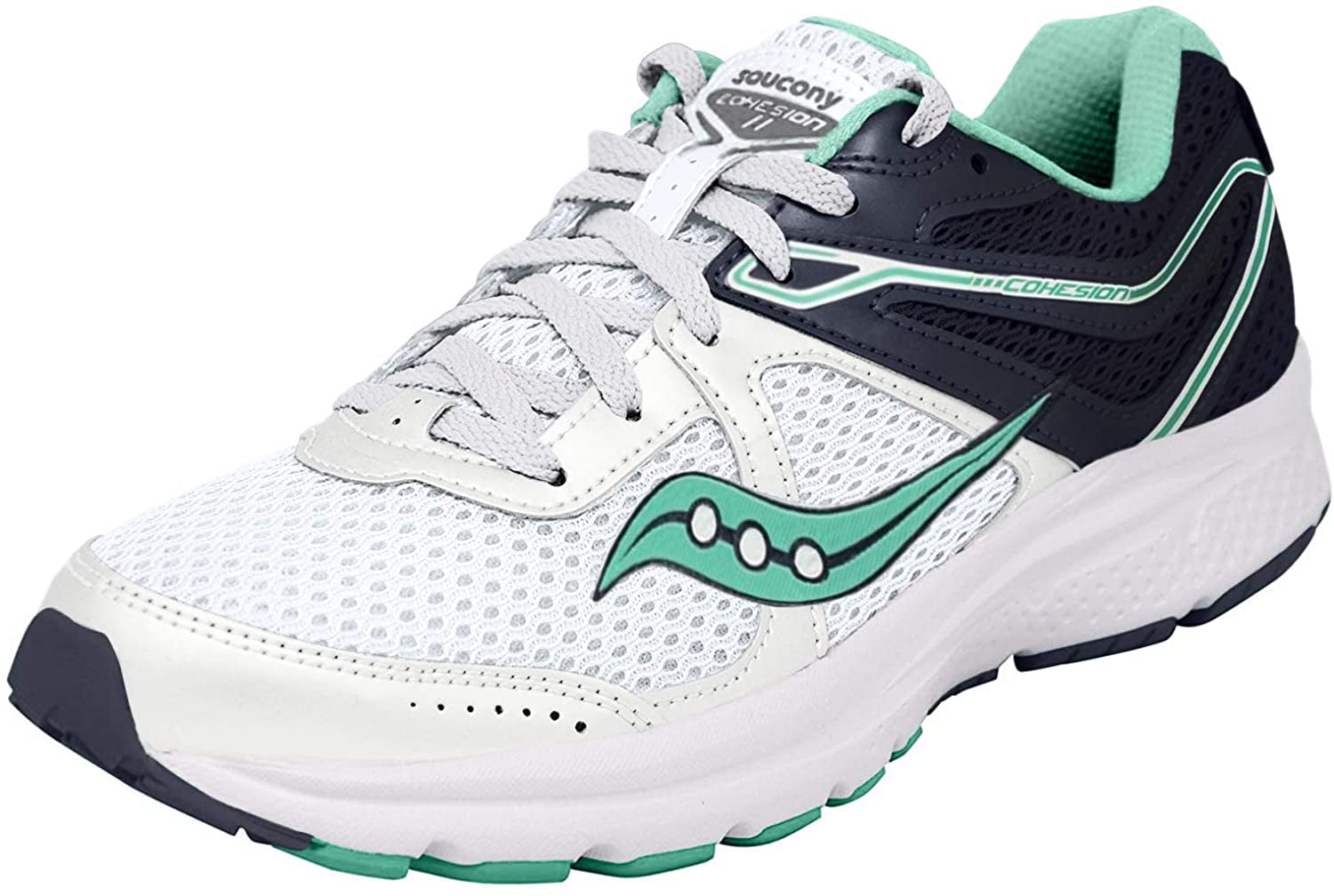 Cohesion 11 Running Shoe, White/Teal 