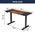 thumbnail image 6 of Kadyn 55" Electric Adjustable Height Standing Desk with Lift-Up Mechanism for Home Office Computer Gaming, Modern Ergonomic Table, Brown, 6 of 8