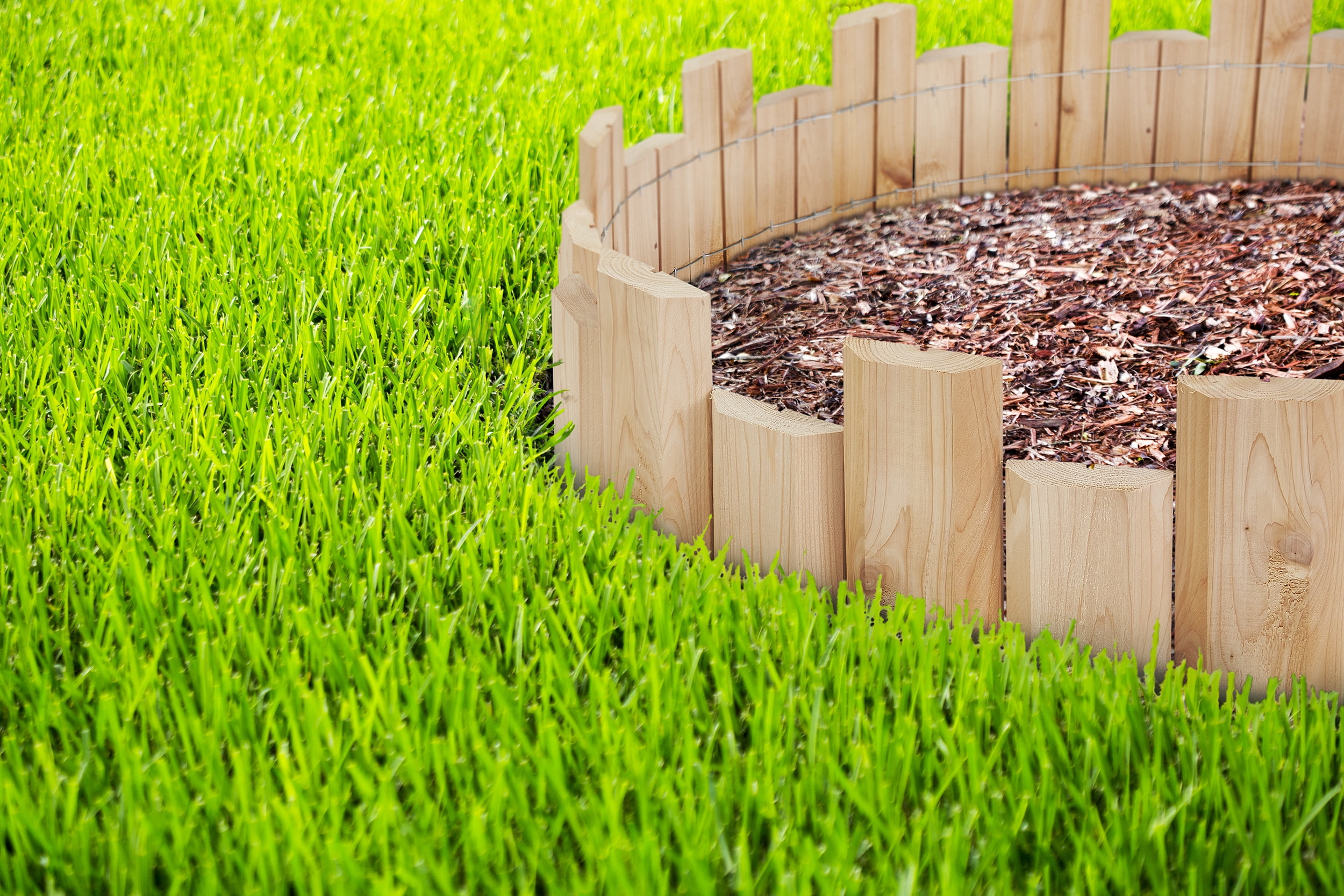 Greenes Fence Cedar Wood Landscape Edging, 18 in. W x 7 in. H x 1 in. D