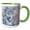 Green/White, variant on 3drose, Wolf Head Watercolor Painting, 15oz Mug