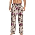 thumbnail image 2 of Goofa Rose Flowers Printed Soft Pajama Pants for Men, Wide Leg Comfy Casual Lounge Yoga Pants-Large, 2 of 9