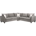 thumbnail image 2 of Churanty Corner Sectional Sofa Gray Modern L Shape Couch for Living Room Corner Sofa Linen Fabric 3 Pillows Included, 2 of 8