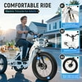thumbnail image 4 of ECOTRIC 22.4AH Electric Tricycle Fat Tire for Adults with Basket, 750W 48V Battery, 3 Wheel Step-Thru E-trike White, 4 of 8