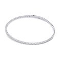 thumbnail image 4 of BERRICLE Sterling Silver Flexible Cubic Zirconia CZ Fashion Bangle Bracelet for Women, Rhodium Plated, 7 inch, 4 of 14