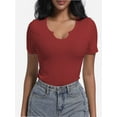 thumbnail image 2 of Women's Slim Fit Crew Neck T-Shirt Summer Short Sleeve Casual Tee, 2 of 5
