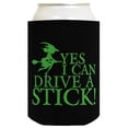 thumbnail image 2 of ThisWear Halloween Party Accessories Yes I Can Drive A Stick Witch 96-pack Can Coolie Drink Coolers Black, 2 of 2