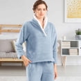 thumbnail image 4 of Fluffy Pajamas Set for Women Soft Comfy Fleece Pjs Pullover Pants Loose Plush Sleepwear Fuzzy Loungewear for Winter, 4 of 6