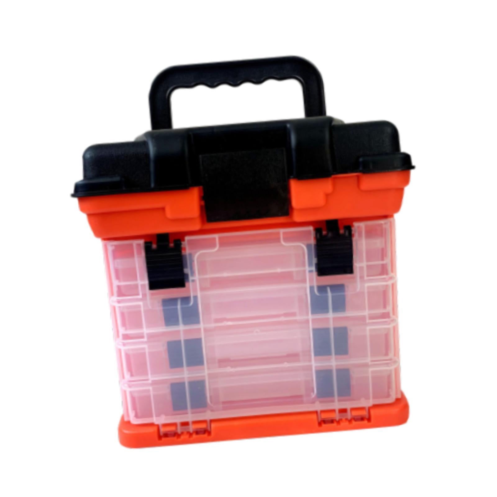Wswqop Fishing Tackle Box Baits Case Large Capacity Portable Sturdy 4 Layer Tackle Tray Red