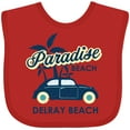 thumbnail image 3 of Inktastic Paradise Beach in Delray Beach with Palm Trees and Car Boys or Girls Baby Bib, 3 of 4